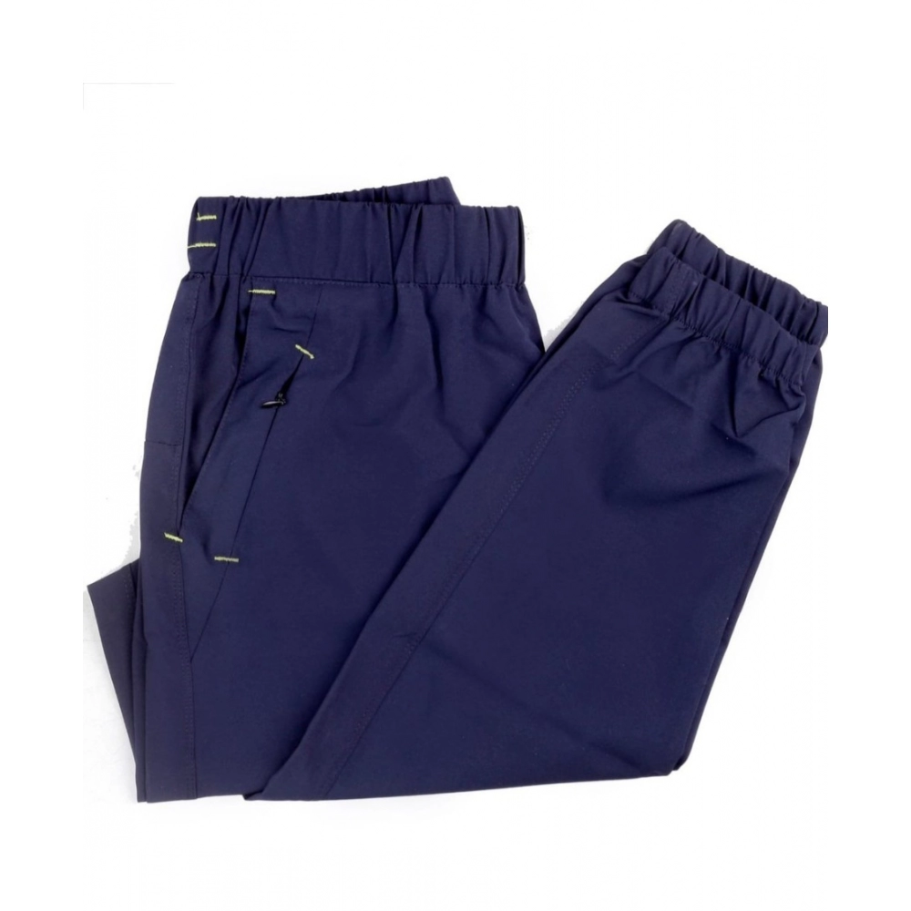 Men's Polyster Solid Track Pant-Lower (Navy Blue) - Image 3