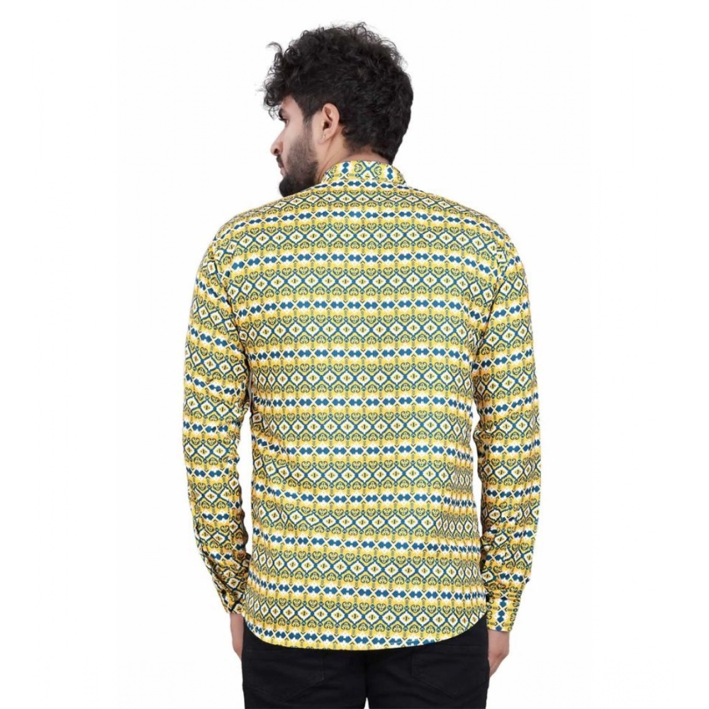 Men's Cotton Blended Printed Full Sleeve Shortkurta (Multicolor) - Image 6
