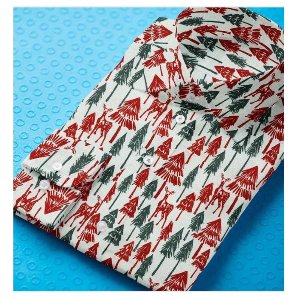 Men's Cotton Blended Printed Full Sleeve Shirt (Multicolor) - Image 3