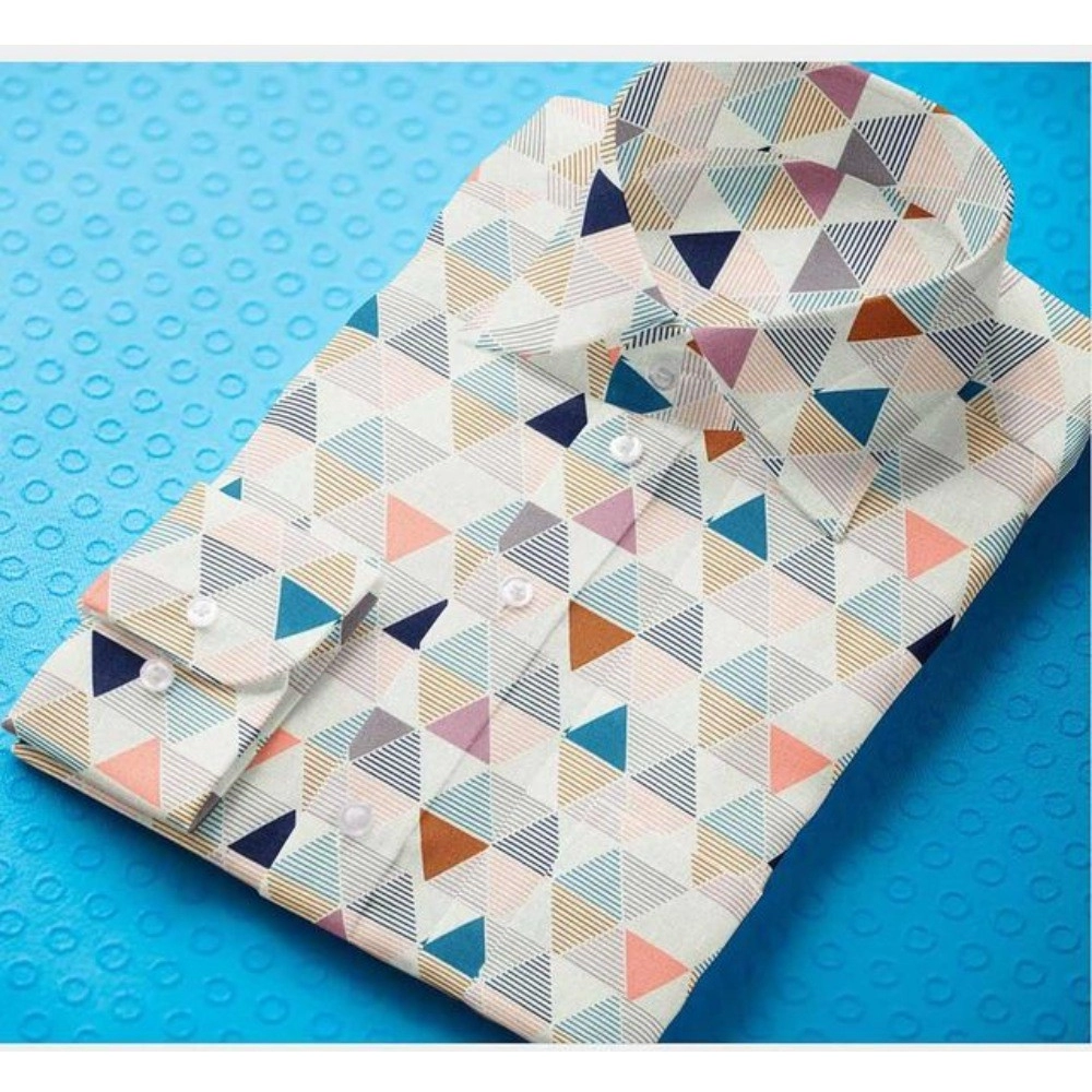 Men's Cotton Blended Printed Full Sleeve Shirt (Multicolor) - Image 3