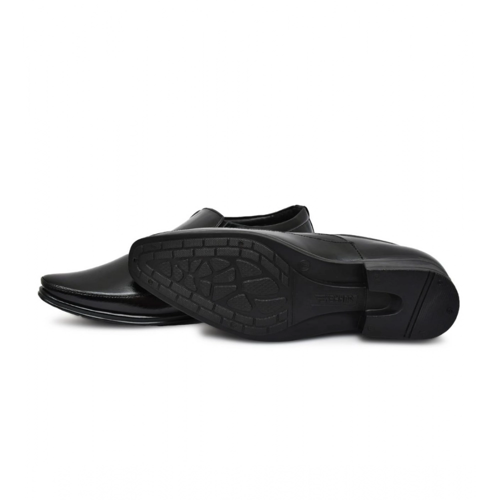 Men's Faux Leather Formal Shoes (Black) - Image 3