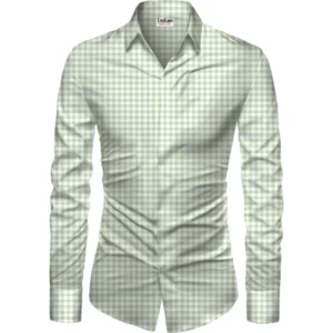 Men's Casual Floral Printed Cotton Blend Unstitched Shirt Fabric 1.6 Mtrs (Green)