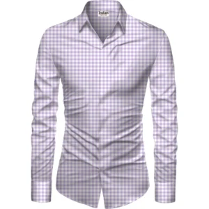 Men's Casual Floral Printed Cotton Blend Unstitched Shirt Fabric 1.6 Mtrs (Purple)