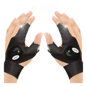 Pack of 2 LED Flashlight Gloves (Black)