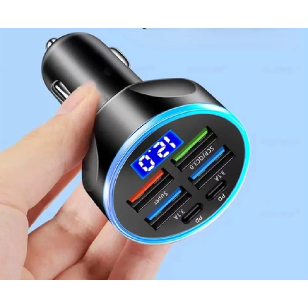 Pack of 2 6 In 1 Car Charger (Black) - Image 2