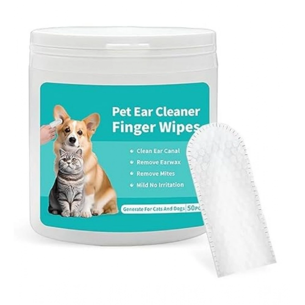 Pack of 2 Pet Ear Cleaning Wipes (White)
