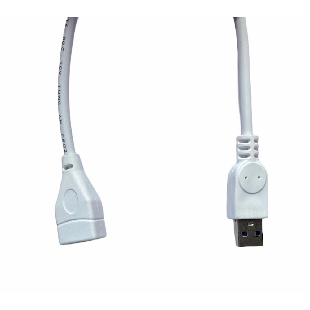 USB Male to Female Extension Cable 1.5 Yards Supports LCD, LED, TV USB Ports Connects Printer, PC, External Hard Drive (White) - Image 2