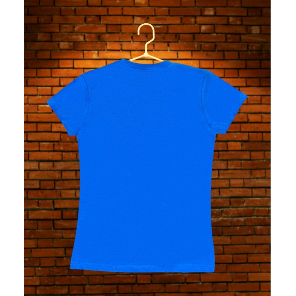 Girl's Casual Short Sleeve Pom Pom Balls Cotton T Shirt (Royal Blue) - Image 3