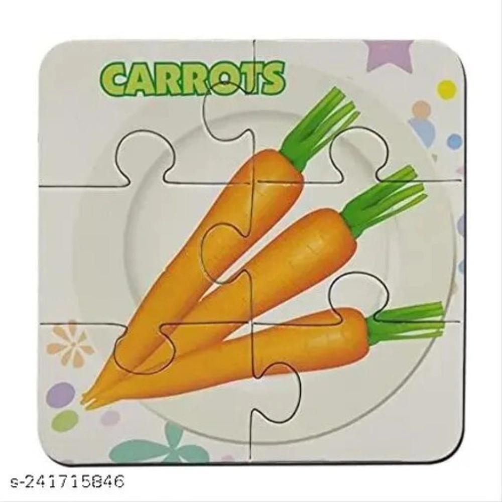 4_Pcs Set Vegetable Puzzles | Cardboard | Educational Toys | 4+ Years - Image 3