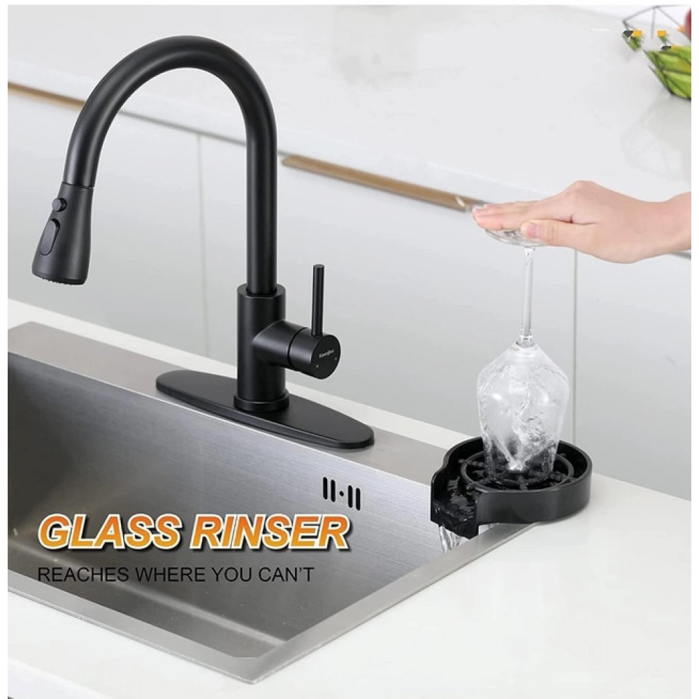 Steel, Plastic Automatic Cup Rinser, Bottle Cleaner, Glass Rinser for Kitchen Sinks - Image 2