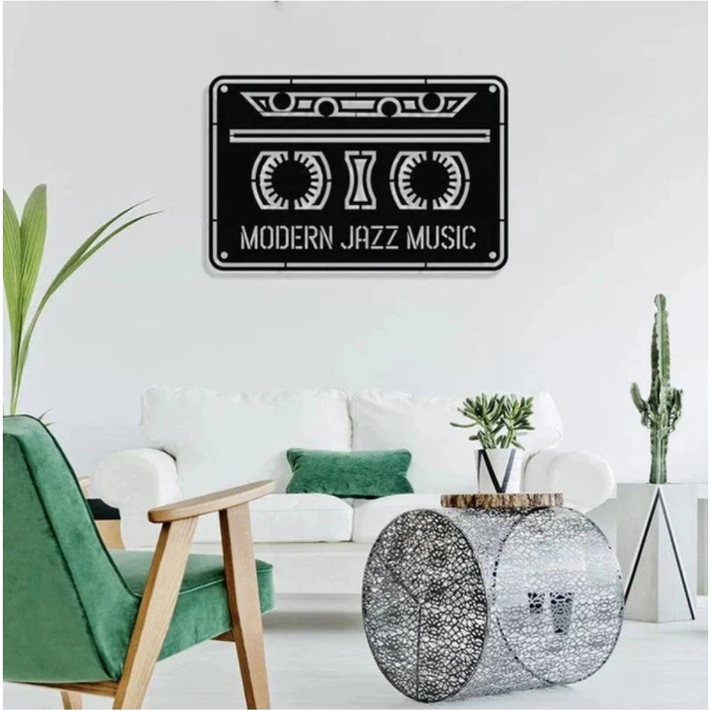 Retro Groove Music Cassette Wooden Wall Decor - Image 2