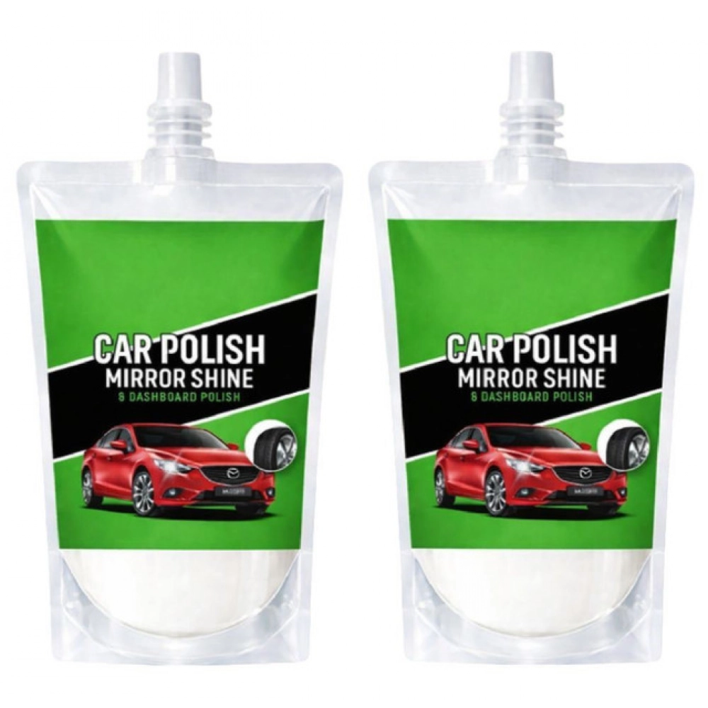 Pack of 2 Car and Bike Polish Mirror Shine Liquid Pouches 100 ML - Image 3