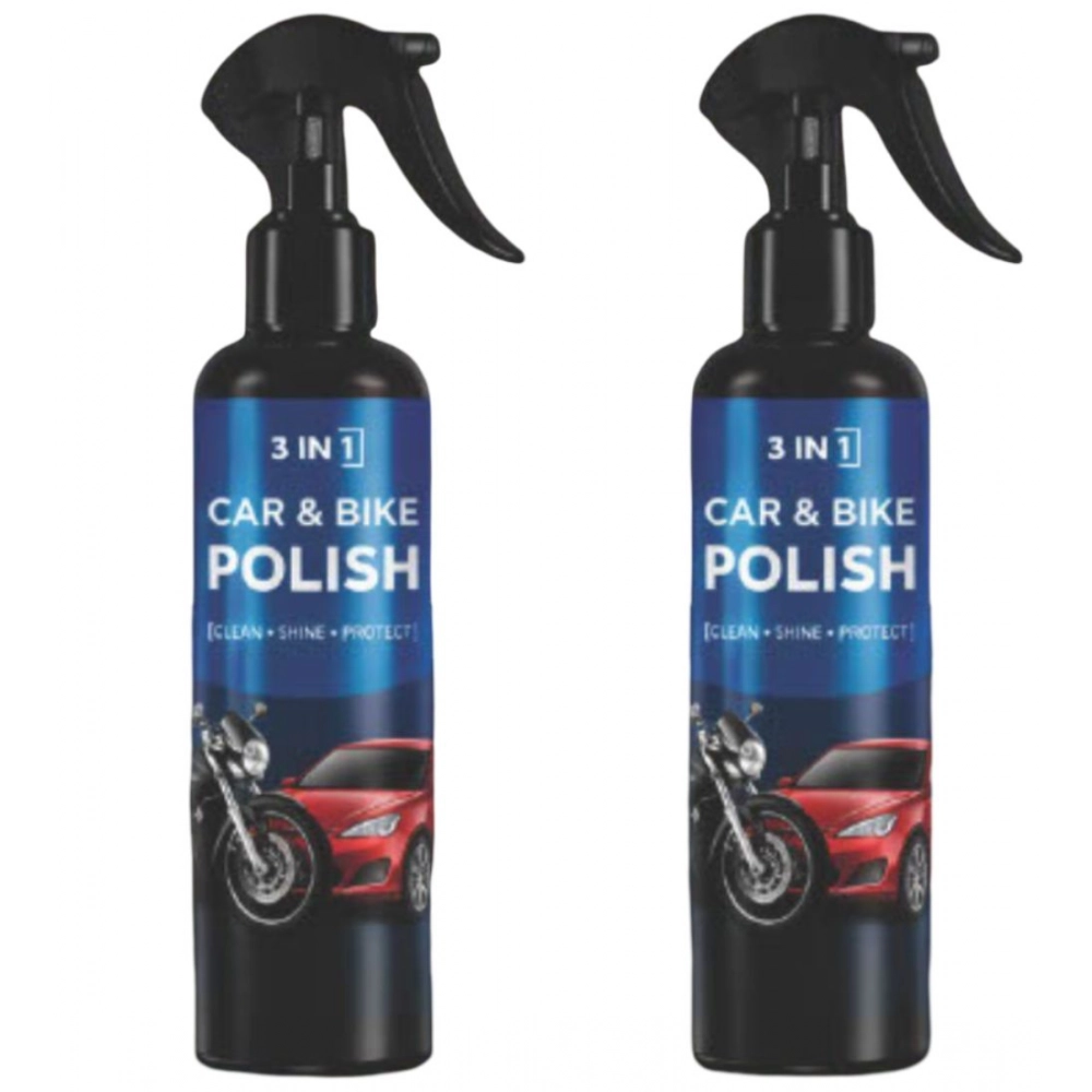 Pack of 2 3-in-1 Car and Bike Polish Spray Bottles 100 ML - Image 3
