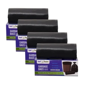 Generic Pack of 4 Plastic 19 x 21 Inches Garbage Bag (Black)