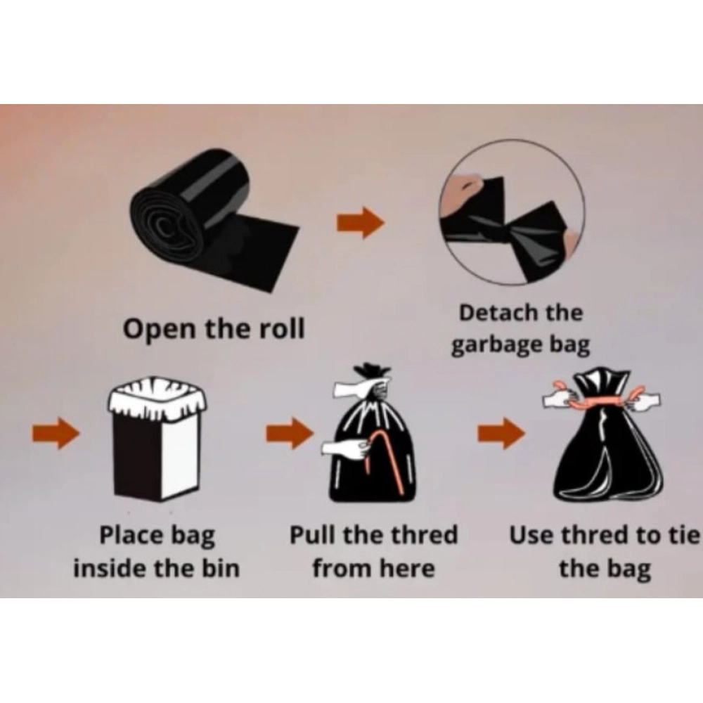 Generic Pack of 4 Plastic 19 x 21 Inches Garbage Bag (Black) - Image 7