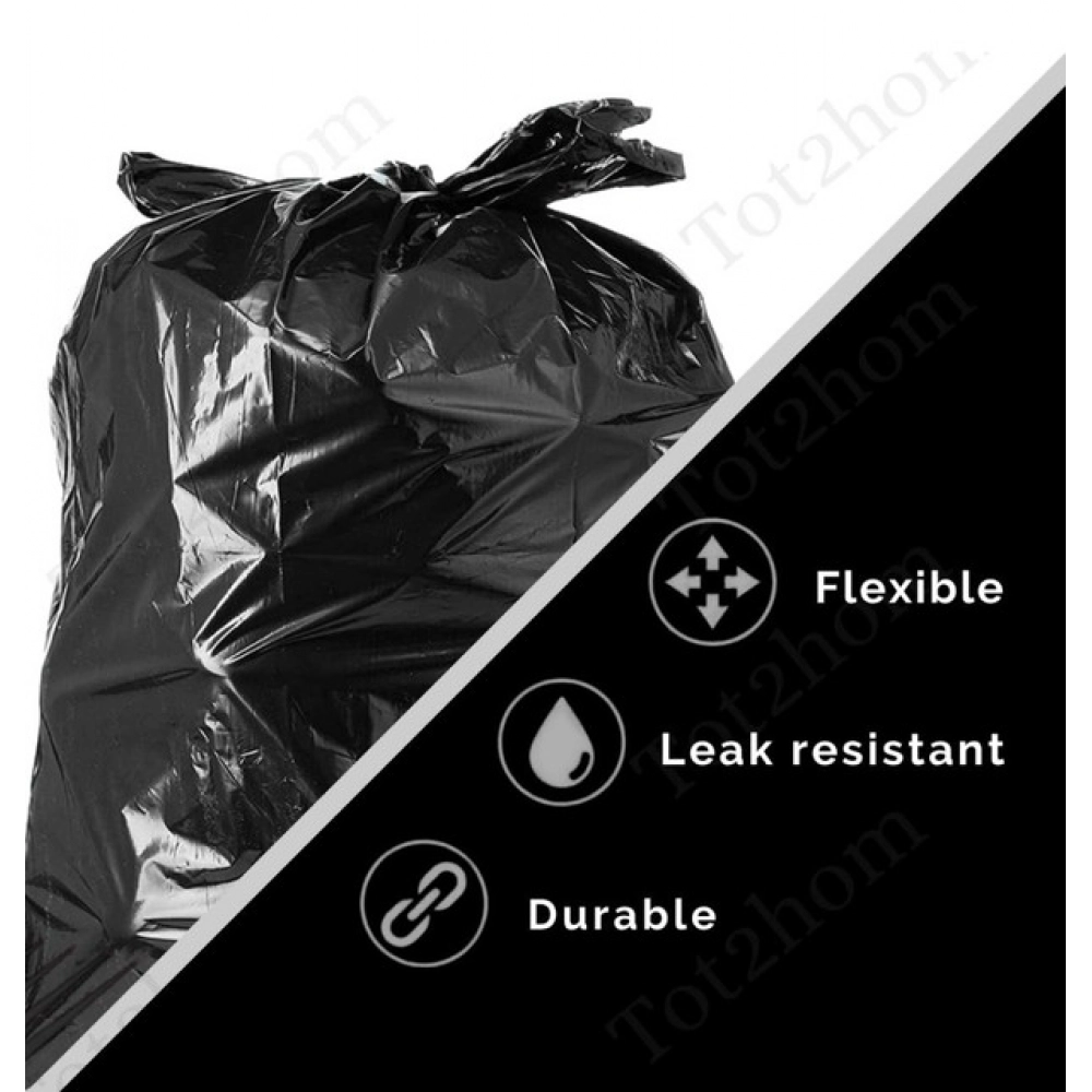 Generic Pack of 10 Polyethylene 19 x 21 Inches Garbage Bag (Black) - Image 6