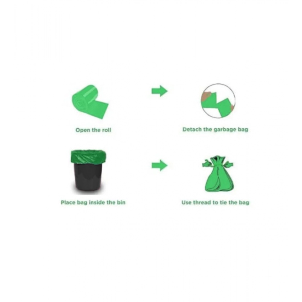Generic Pack of 10 Biodegradeable Vegetable-Paper 19 x 21 Inches Garbage Bag (Green) - Image 4
