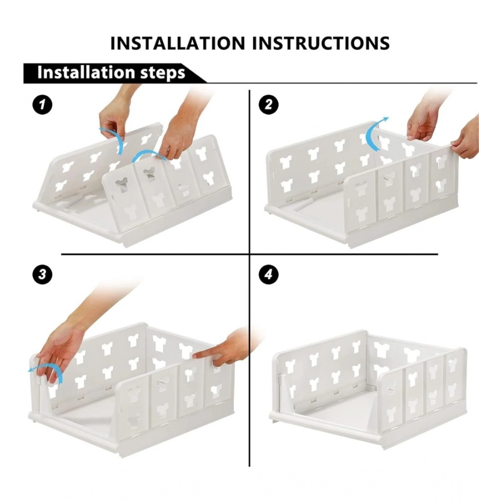 Generic Pack of 1 Plastic Foldable Stackable Storage Organizer (White) - Image 4