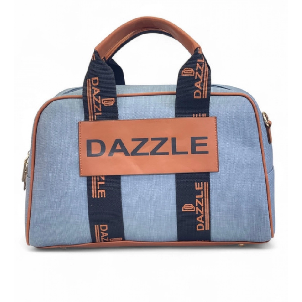 Generic Women's Polyurethane Textured Duffle Bag with Adjustable & Removable Strap (Blue) - Image 5