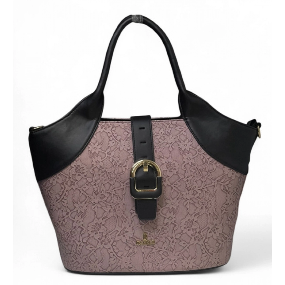 Generic Women's Polyurethane Textured Two-Tone Tote Handbag with Adjustable & Removable Strap (Purple) - Image 6