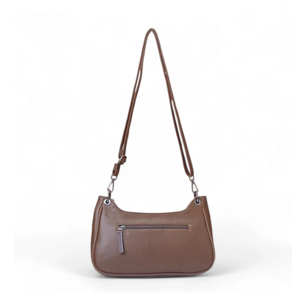 Generic Women's Polyurethane Floral Embroidered Crossbody Sling Bag with Adjustable & Removable Strap (Brown) - Image 2