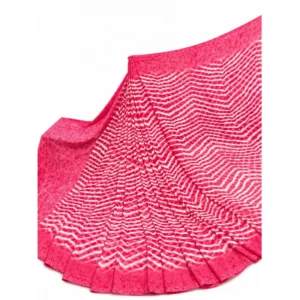 Generic Women's Georgette Printed Saree With Unstitched Blouse 5.5Mtr (Pink)