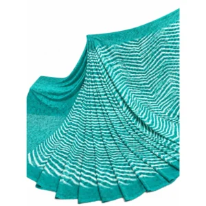 Generic Women's Georgette Printed Saree With Unstitched Blouse 5.5Mtr (Teal)
