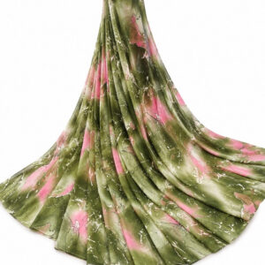Generic Women's Georgette Printed Saree With Unstitched Blouse 5.5Mtr (Mehendi-Pink)
