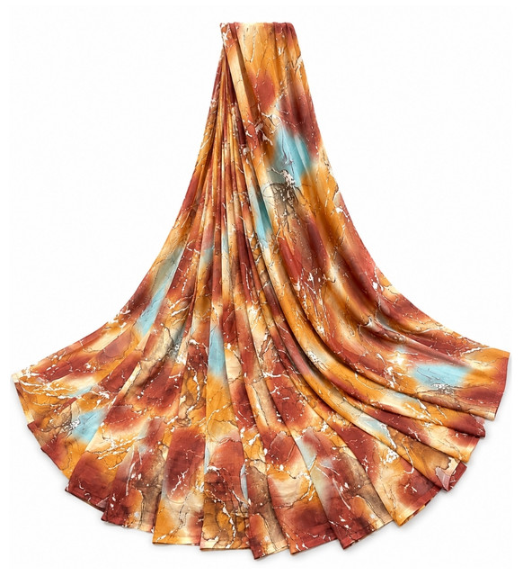 Generic Women's Georgette Printed Saree With Unstitched Blouse 5.5Mtr (Multi) - Image 2