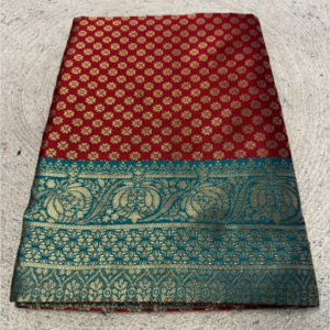 Generic Women's Jacquard Printed Saree With Unstitched Blouse 5.5Mtr (Maroon)