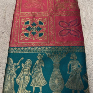 Generic Women's Jacquard Printed Saree With Unstitched Blouse 5.5Mtr (Pink)