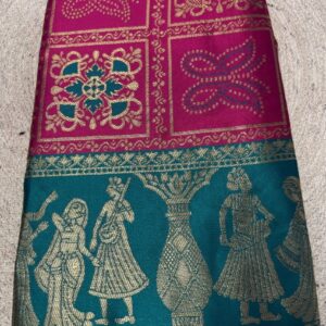 Generic Women's Jacquard Printed Saree With Unstitched Blouse 5.5Mtr (Magenta)