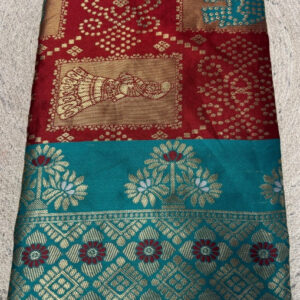 Generic Women's Jacquard Printed Saree With Unstitched Blouse 5.5Mtr (Maroon)