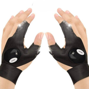 1 Pair LED Flashlight Gloves (Black)