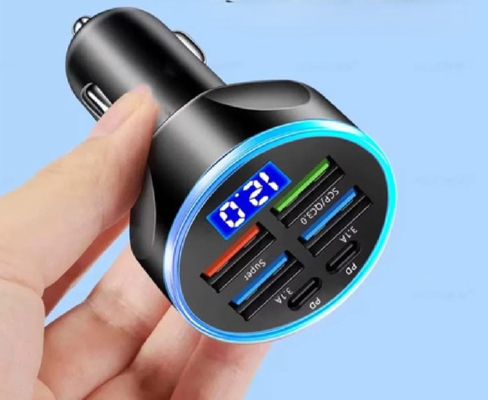 6 In 1 Car Charger (Black) - Image 3