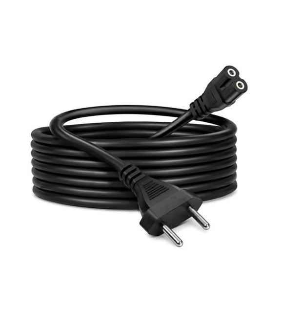 2Pin Universal AC Power Cord Wire 2.3m (7.5 ft) Compatible with LED TV, Printer, Laptop, PC, Camera (Black) - Image 2