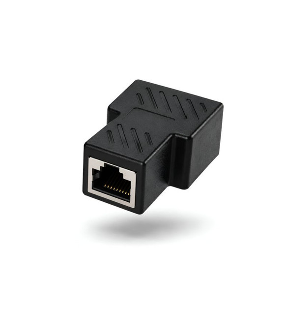 RJ45 Splitter Female Ethernet LAN Network Adapter, 8P8C Internet Cable Coupler for Cat5/Cat5e/Cat6/Cat7 Compatible with Laptop, Computer, Router & Modem (Black) - Image 2