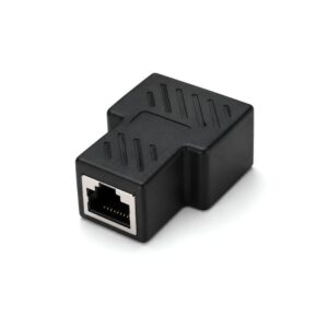RJ45 Splitter Female Ethernet LAN Network Adapter, 8P8C Internet Cable Coupler for Cat5/Cat5e/Cat6/Cat7 Compatible with Laptop, Computer, Router & Modem (Black)
