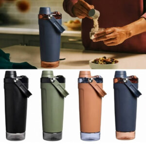 Stainless Steel Gym Water Bottle with Carry Strap (Multicolor)