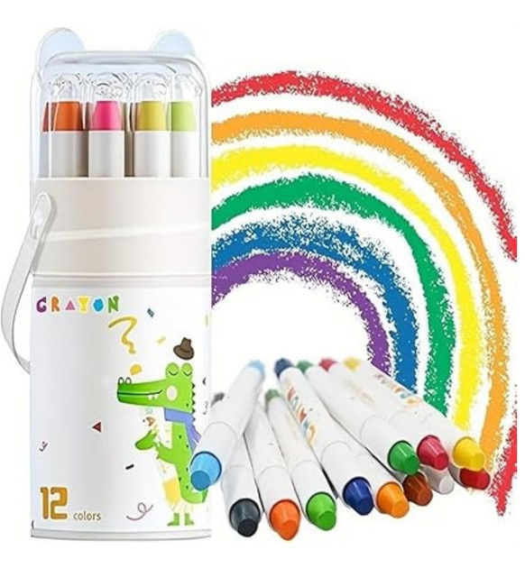Wax 12 pieces Crayons Colour Set (Multicolor) - Image 2