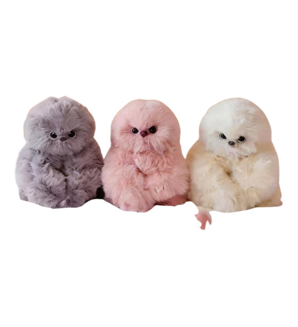 Faux Fur-Plush Head Shaking Owl Toy (Multicolor) - Image 2
