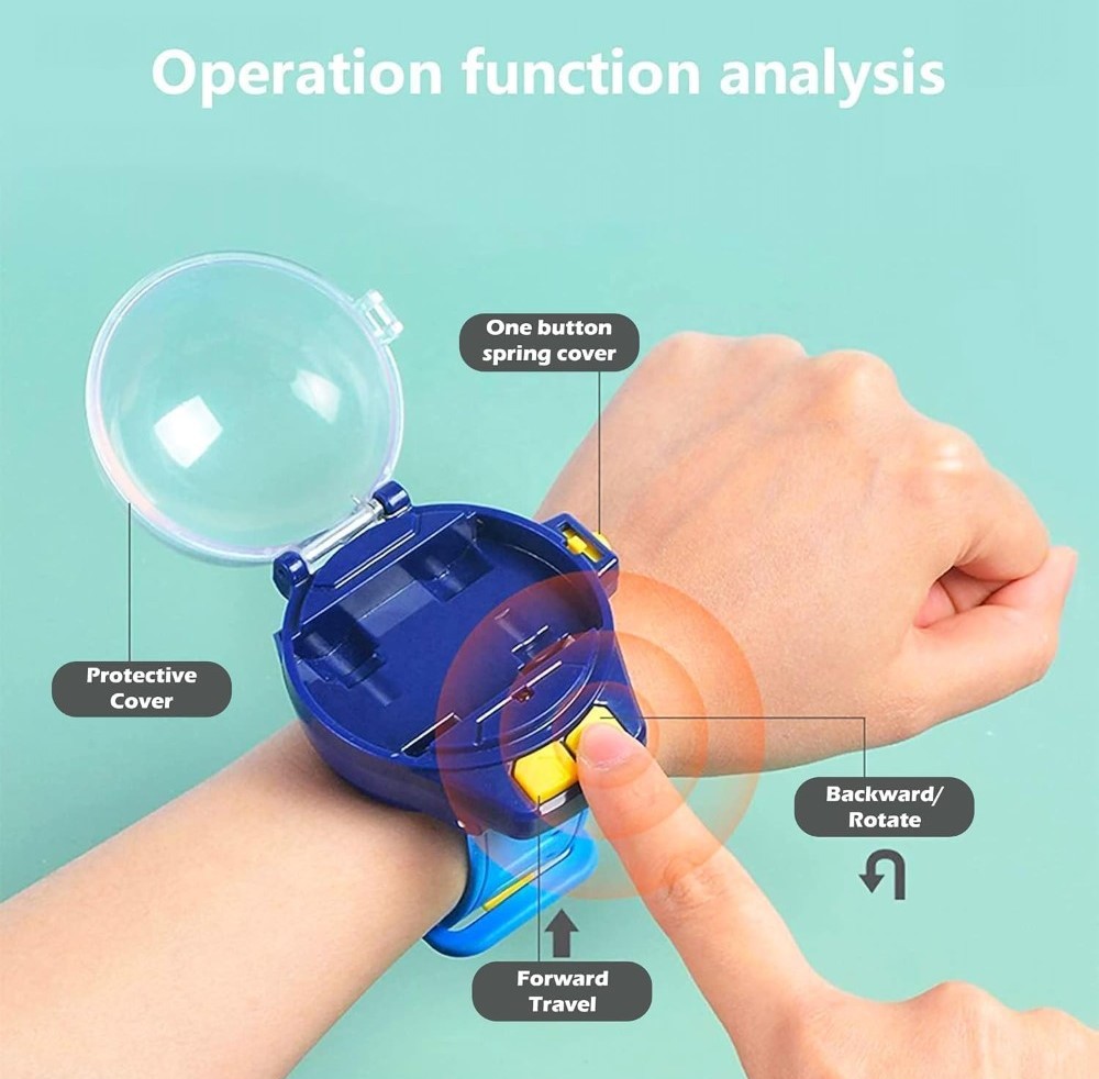 Plastic Mini RC Car Watch Toy (Blue) - Image 4