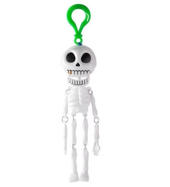 Plastic Skeleton Keychain (White-Green) - Image 2