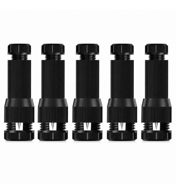 Metal-Plastic Low Voltage Wire Connector 5 Pieces Set (Black)