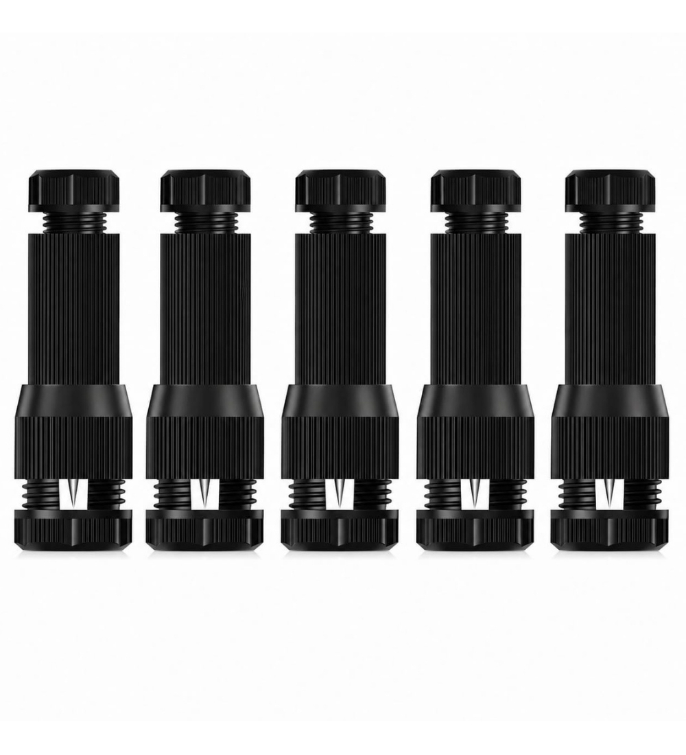 Metal-Plastic Low Voltage Wire Connector 5 Pieces Set (Black) - Image 2