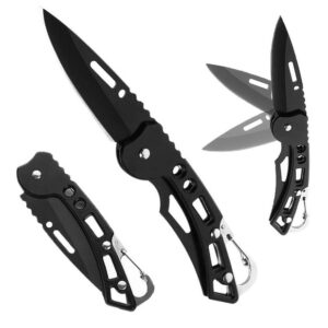 Stainless Steel Keychain Pocket Knife (Black)