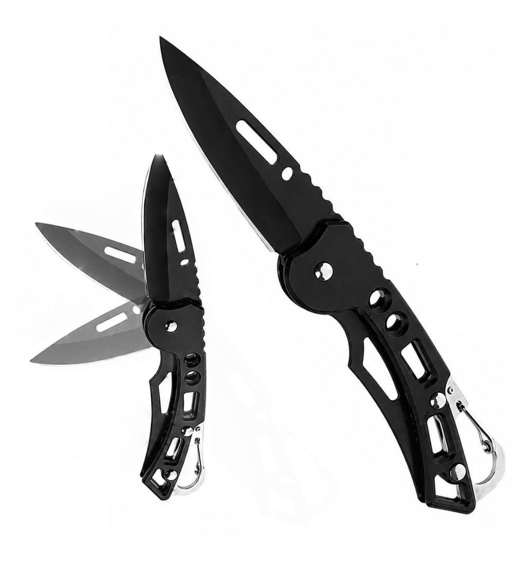 Stainless Steel Keychain Pocket Knife (Black) - Image 2