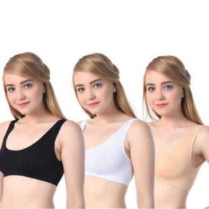 Cotton Blend Women's Air Bra Free Size (Multicolor)