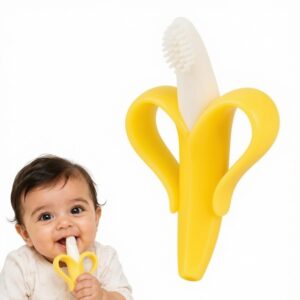 Silicone Baby Banana Teether (Yellow)