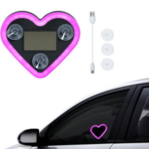 Plastic Heart Shape Car Light (Pink)